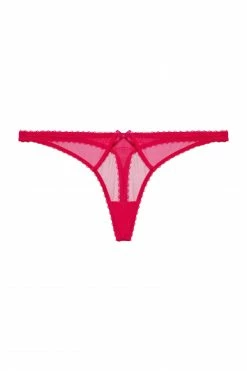 Deja Day Grace Hot Pink Mesh Thong