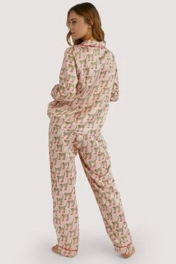 Playful Promises Nightwear Bouffants Recycled Cheeta Satin Trousers