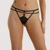 Hustler Black Sierra Gold Ring Thong