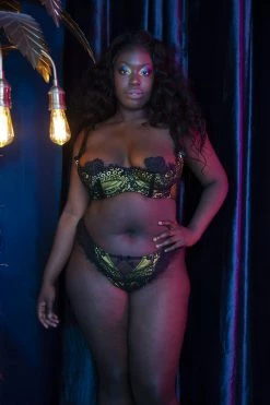 Playful Promises Jaquelina Mustard Contrast Quarter Cup Bra