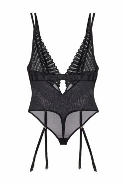 Wolf & Whistle Bodies Lacie Black Suspender Body