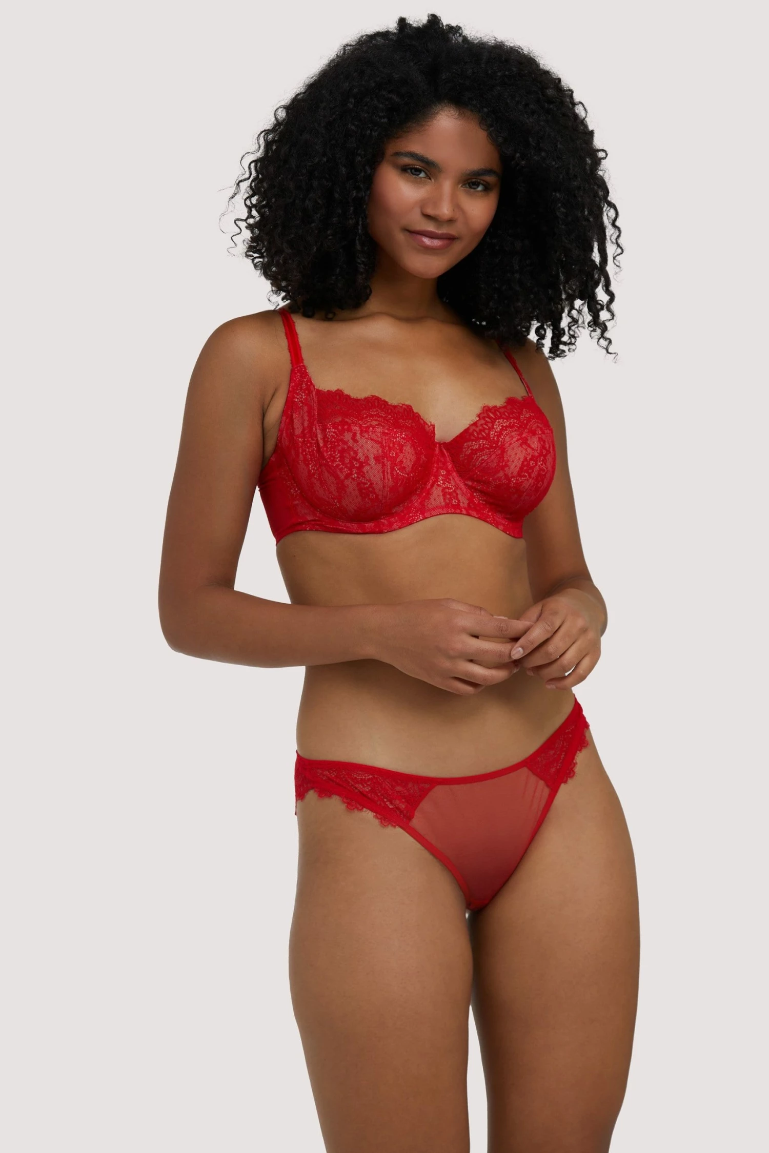 Flash Sale 👍 Deja Day Rosalyn Red Balcony Bra 🔔 6 Deja Day Rosalyn Red Balcony Bra