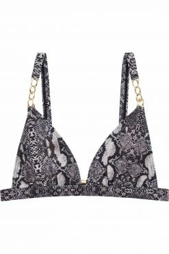 Wolf & Whistle Swimwear Eco Snakeskin Chain Triangle Top B - G