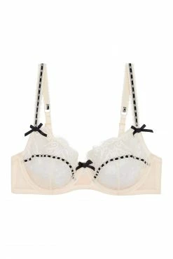 Playful Promises Monica Ribbon Slot Lace Bra Core Peach Bras