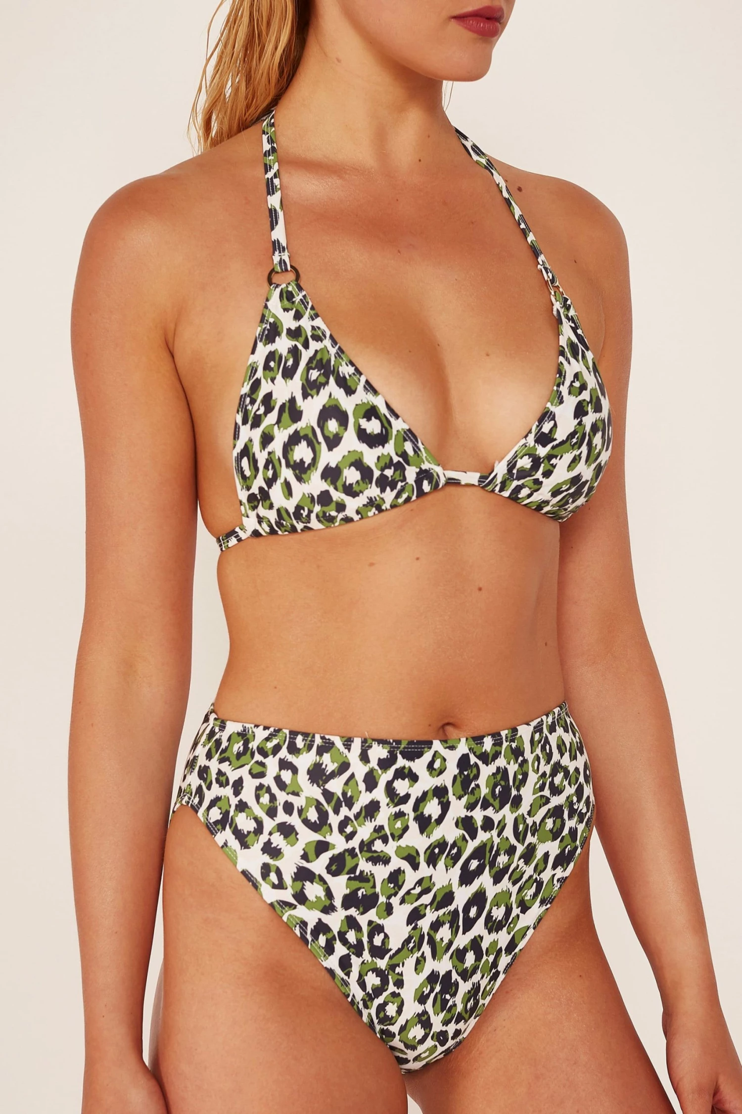 Wholesale 🤩 Wolf & Whistle Swimwear Leopard Triangle Top Khaki 👏 4 Wolf & Whistle Swimwear Leopard Triangle Top Khaki