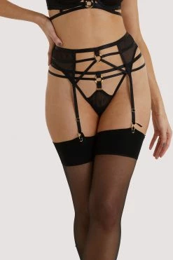 Hustler Sierra Black Gold Ring Suspender