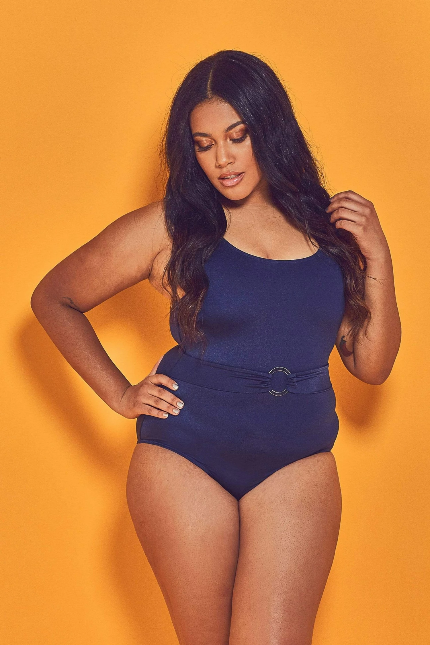 Flash Sale ⌛ Wolf & Whistle Swimwear Navy Belted Plunge 🩱 Swimsuit Curve 🎉 1 Wolf & Whistle Swimwear Navy Belted Plunge Swimsuit Curve