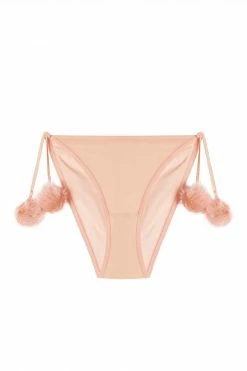 Bettie Page Lingerie Nightwear Dolores Pom Pom Brief Baby Pink