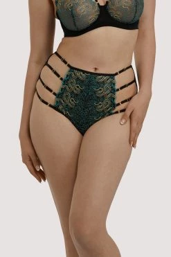 Best Sale ๐ Playful Promises New In Dakota Green & Gold Snake High Waist Brief ๐ 12 Playful Promises New In Dakota Green & Gold Snake High Waist Brief