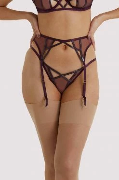 Hustler Kelly Wine PVC Cut Out Suspender