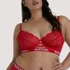 Hustler Branded Red Lace Curve Bra