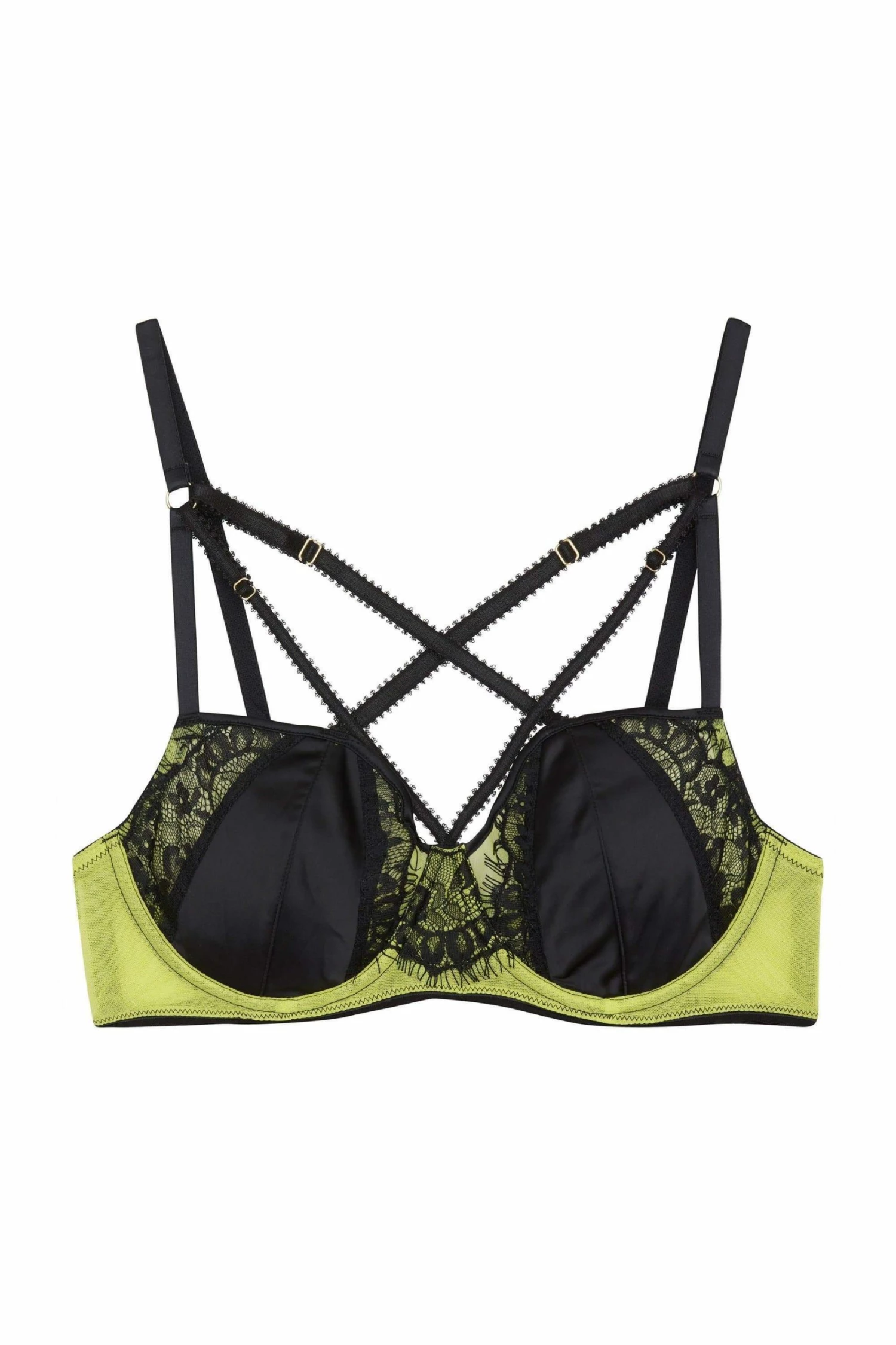 Deals ❤️ Playful Promises Indigo Lime Strappy Picot Plunge Bra Bras 🤩 15 Playful Promises Indigo Lime Strappy Picot Plunge Bra Bras