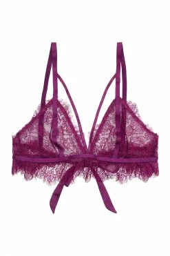 Peek & Beau Bryn Purple Lace Frill Triangle Bra Bras