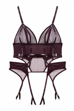 Hustler Kelly Wine PVC Soft Cup Curve Basque Basques & Corsets