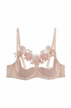 Playful Promises Virginia Peach Guipure Quarter Cup Bra