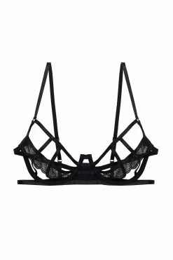 Hustler New In Bras Tilly Black Caged Embroidery Bra