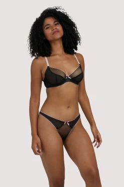 Deja Day Grace Black & Pink Thong