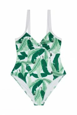 Buy 🎁 Collectif X Playful Promises Swimwear Banana Leaf Print Knot Front 🩱 Swimsuit 🛒 9 Collectif X Playful Promises Swimwear Banana Leaf Print Knot Front Swimsuit