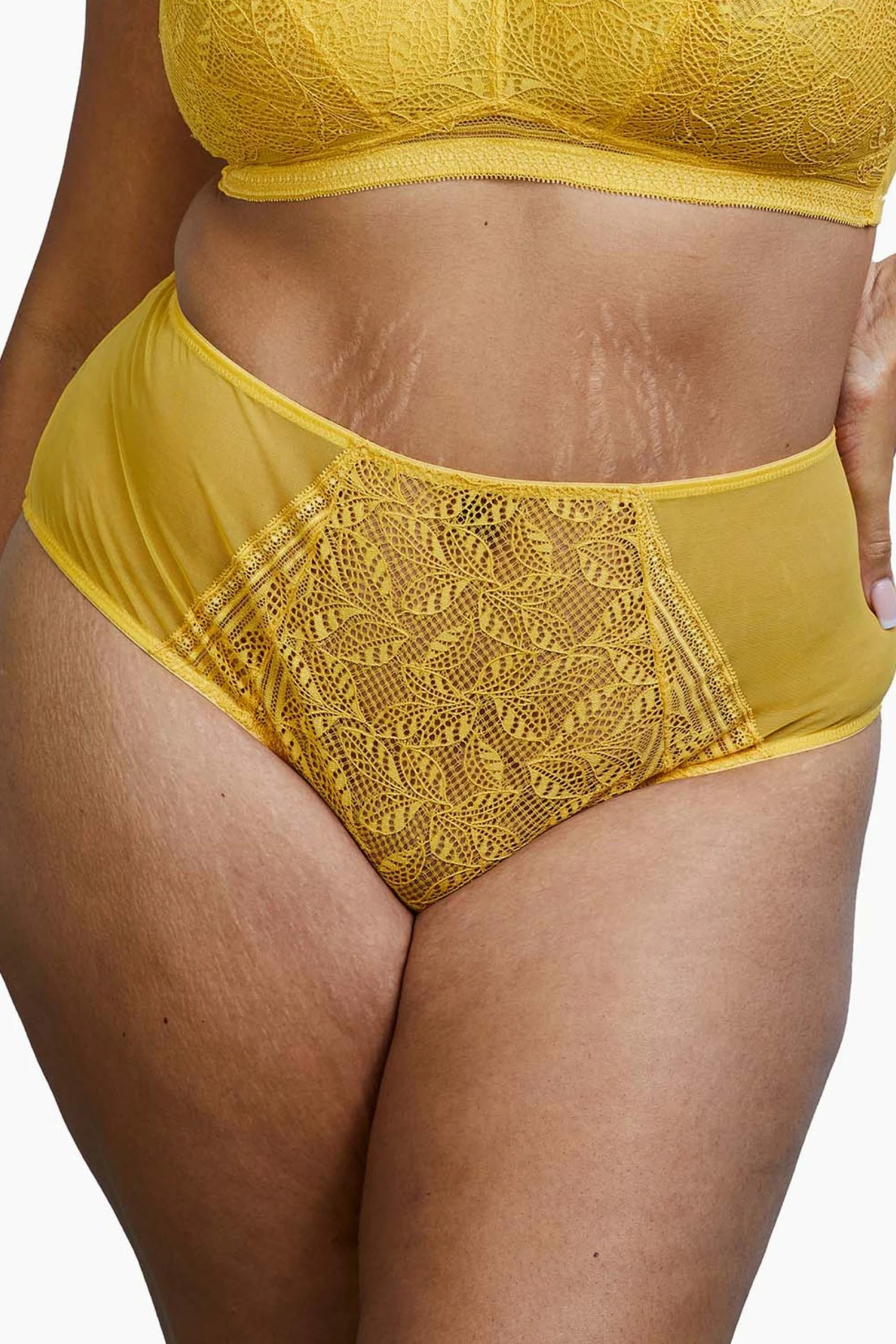 Cheap 👏 Deja Day Emma Mustard Yellow High Waist Brief 🎁 1 Deja Day Emma Mustard Yellow High Waist Brief