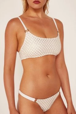 Wolf & Whistle Swimwear Gold Fishnet Crop Top