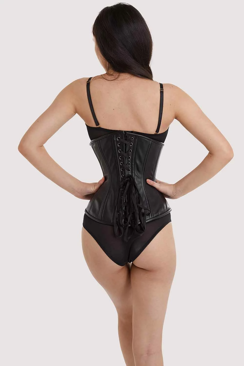 Buy ๐ Bettie Page Lingerie Basques & Corsets Leather Underbust Corset ๐ 6 Bettie Page Lingerie Basques & Corsets Leather Underbust Corset