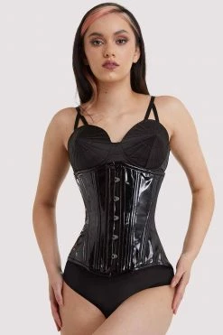 Bettie Page Lingerie Vinyl Fetish Underbust Corset Basques & Corsets