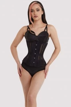 Bettie Page Lingerie Fine Mesh Underbust Corset
