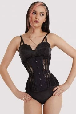 Buy ❤️ Bettie Page Lingerie Basques & Corsets Fishnet Mesh Underbust Corset 💯 8 Bettie Page Lingerie Basques & Corsets Fishnet Mesh Underbust Corset