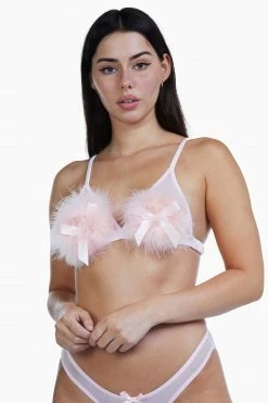 Bettie Page Lingerie Powder Puff Triangle Pink Bras