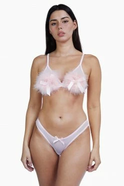 Bettie Page Lingerie Powder Puff Triangle Pink Bras