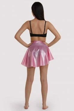 Bettie Page Lingerie Pink Latex Flippy Skirt Erotic
