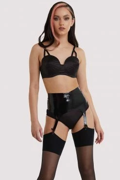 Cheap ⭐ Bettie Page Lingerie Erotic Latex Suspender 🔥 10 Bettie Page Lingerie Erotic Latex Suspender