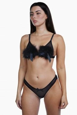 Bettie Page Lingerie Powder Puff Brief Black Knickers