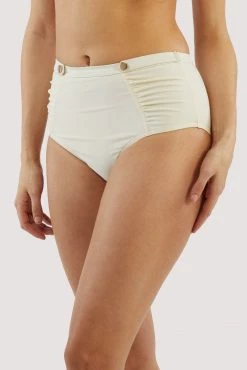 Bettie Page Lingerie Eco Honey White Sweetheart Bikini Brief