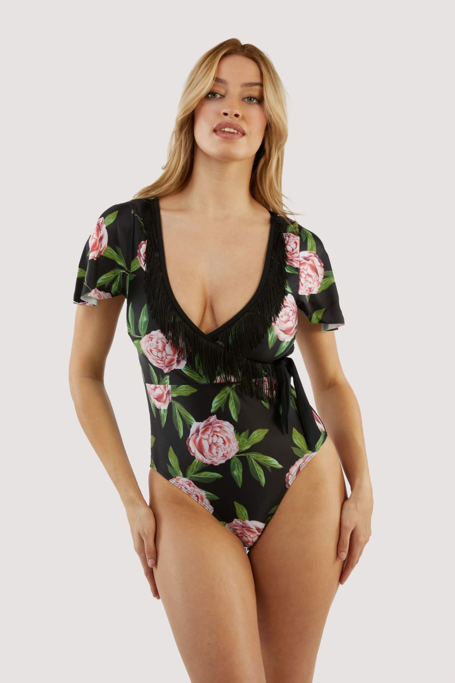 Budget 🤩 Bettie Page Lingerie Swimwear Eco Claudette Roses 🩱 Swimsuit ⭐ 1 Bettie Page Lingerie Swimwear Eco Claudette Roses Swimsuit