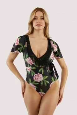 Budget 🤩 Bettie Page Lingerie Swimwear Eco Claudette Roses 🩱 Swimsuit ⭐ 8 Bettie Page Lingerie Swimwear Eco Claudette Roses Swimsuit