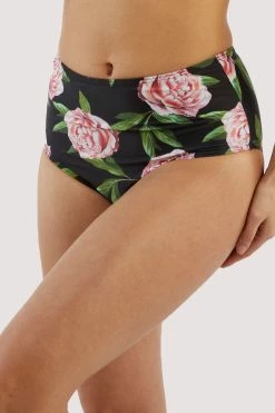 Bettie Page Lingerie Eco Claudette Roses High Waisted Bikini Brief