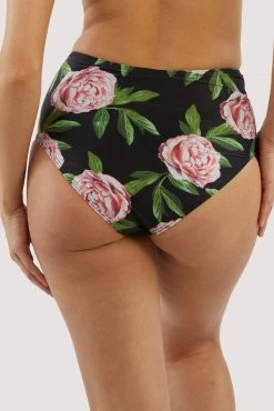 Bettie Page Lingerie Eco Claudette Roses High Waisted Bikini Brief