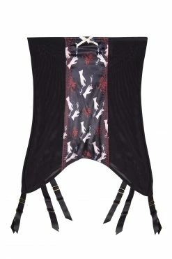 Bettie Page Lingerie Blaze Smoking Printed Girdle Suspenders
