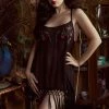 Bettie Page Lingerie Embroidered Tassel Chemise