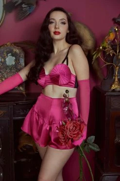 Bettie Page Lingerie French Knicker Hot Pink Free Sexy Summer Brief