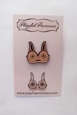 Cheapest 🎁 Playful Promises Bullet Bra Enamel Pin 😍 6 Playful Promises Bullet Bra Enamel Pin