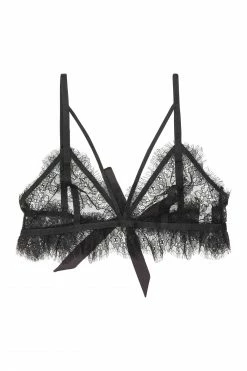 Peek & Beau Bryn Black Lace Frill Triangle Bra