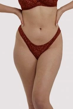 Scantilly By Curvy Kate Knickers Love Me Lace Claret Brazillian