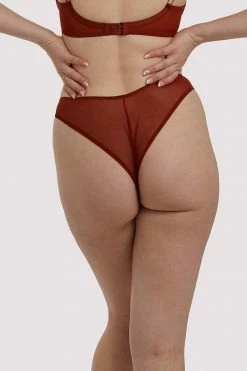 Scantilly By Curvy Kate Knickers Love Me Lace Claret Brazillian