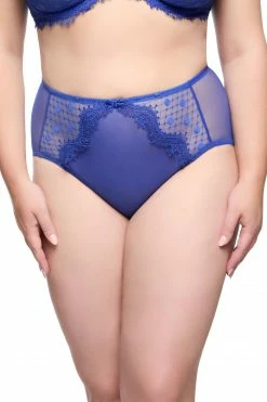 Dita Von Teese Lingerie New In Vedette Capri Blue High Waist Curve Brief