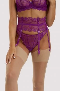 Dita Von Teese Lingerie Vedette Shocking Violet Suspender Suspenders
