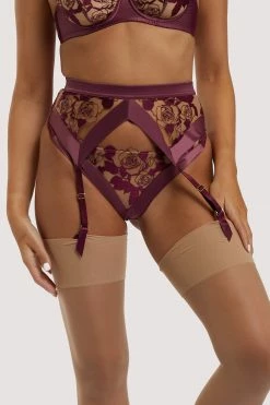 Dita Von Teese Lingerie Suspenders Rosabelle Dark Cherry Suspender