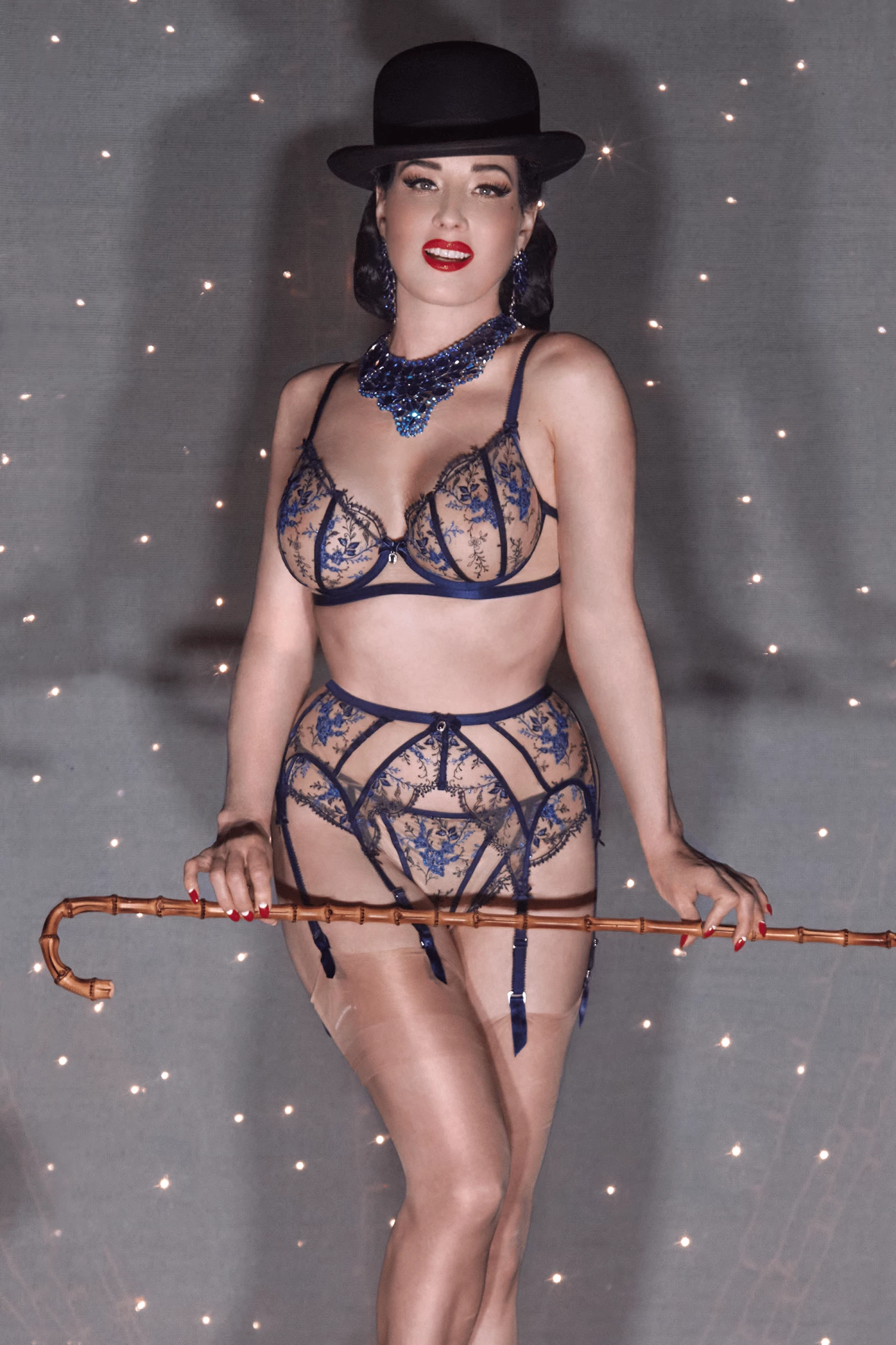 Buy 😉 Dita Von Teese Lingerie Queens Blue Femmoiselle Brief 👍 3 Dita Von Teese Lingerie Queens Blue Femmoiselle Brief