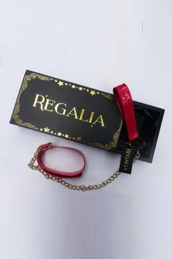 Regalia Erotic Collar With Lead Red